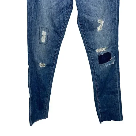 Paige Jimmy Jimmy Skinny Jeans Medium Wash Distressed Ripped Boyfriend Jeans 23 - Picture 5 of 10